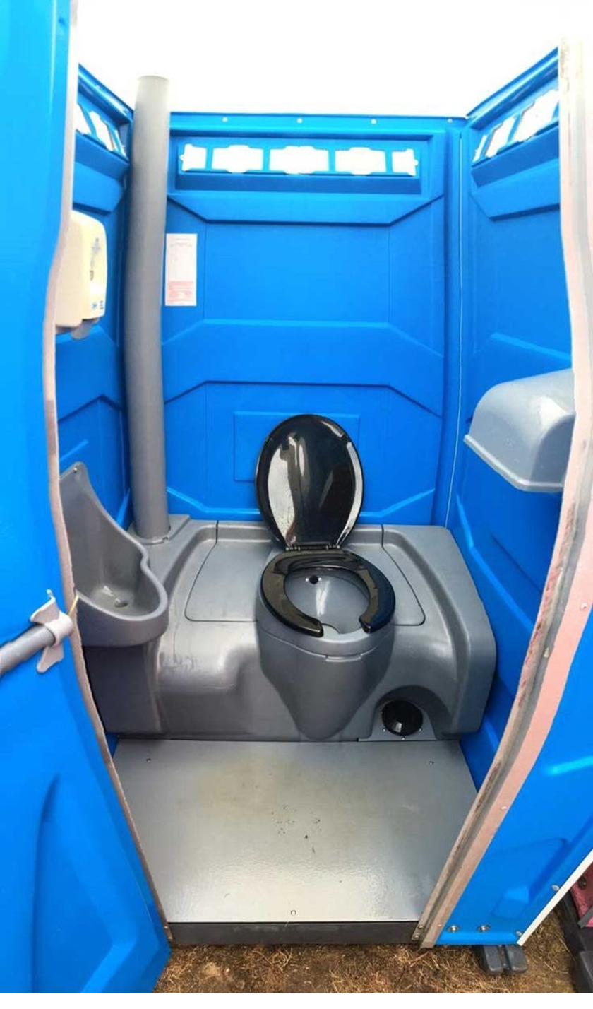 Portable toilet delivered and set up on a Santa Barbara area job site